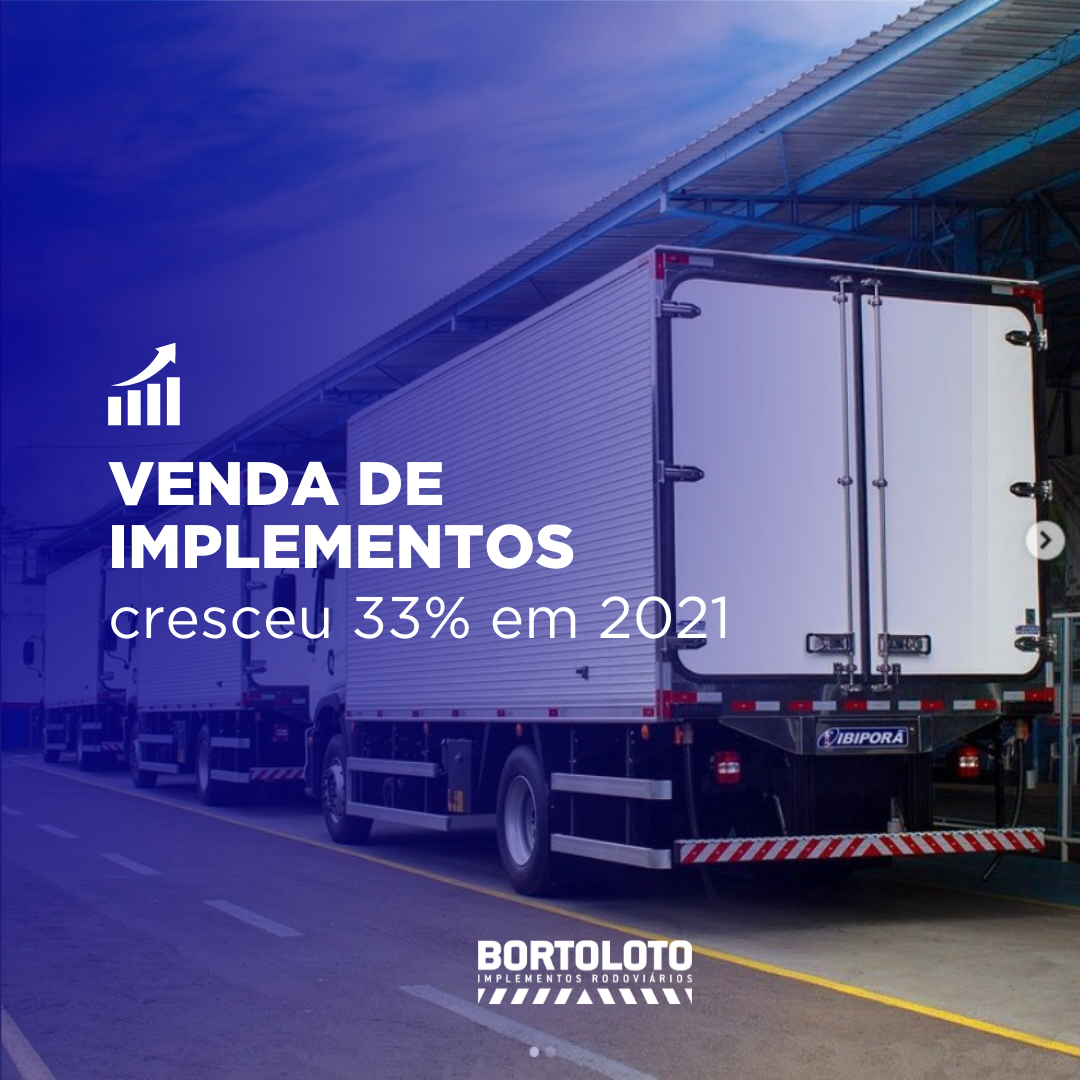 Venda de implementos cresceu 33% em 2021